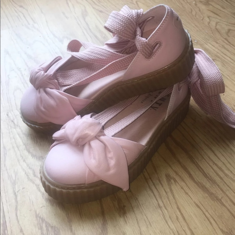 FENTY pink bow creepers